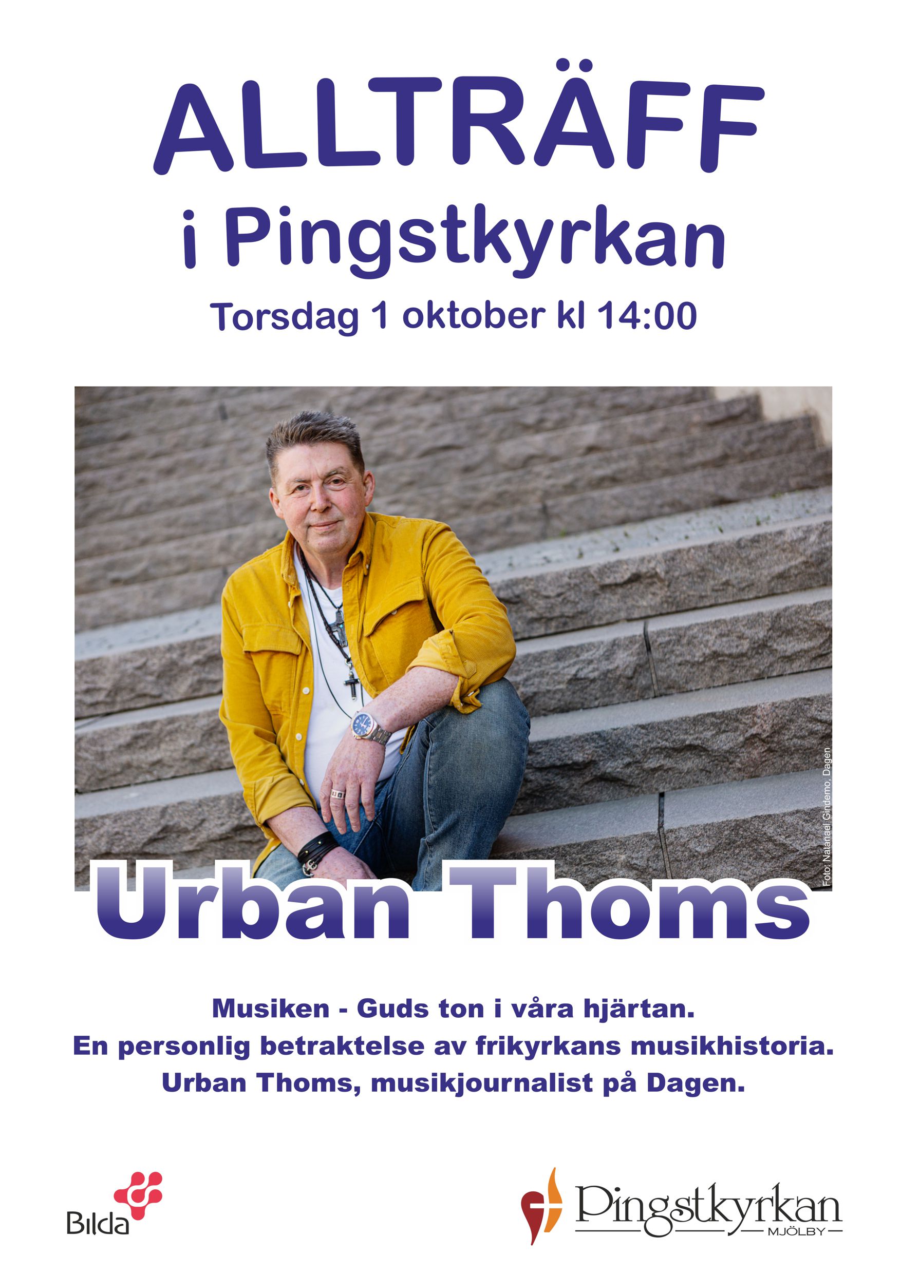 Allträff 1 oktober med besök av Urban Toms (Klicka för att förstora affischen)
